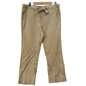 Tommy Hilfiger Pants‎ Linen Blend Drawstring Casual Minimalist Khaki Size 12